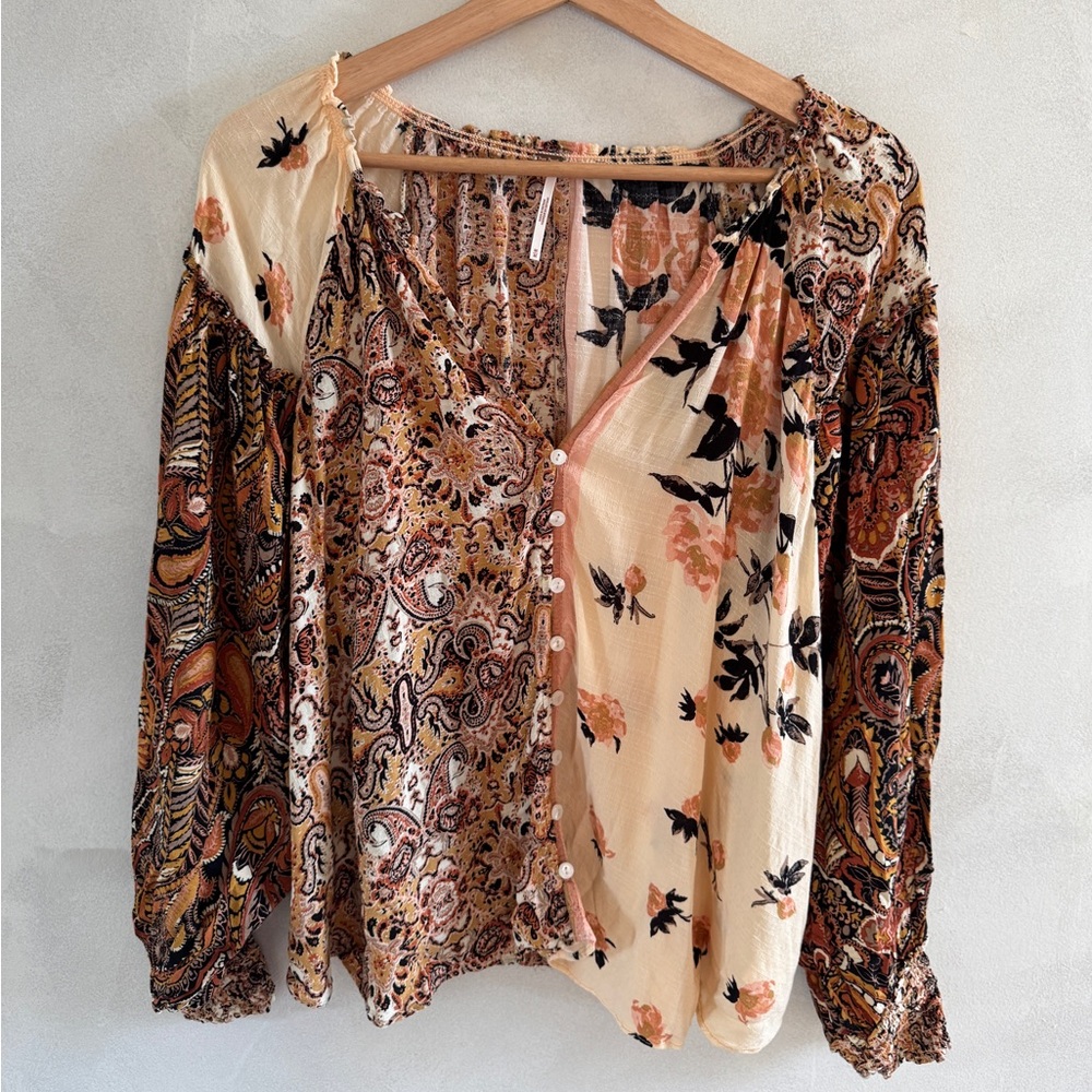 Free People - Multicolor Floral Paisley Blouse - Size M